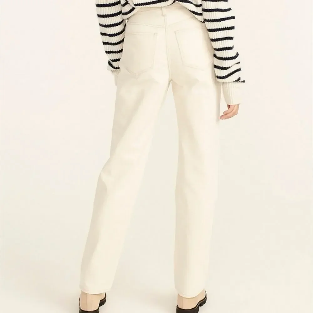 J. Crew Slouchy Boyfriend High Waisted Jean Ecru White Rigid Denim NWT 28